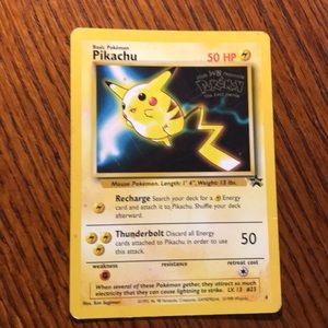 Pikachu Pokémon card “The First Movie 1999 Promo”